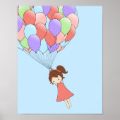Droom meisje met ballonnen poster (Voorkant)