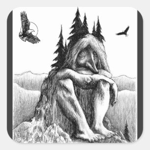 Droom met Eagles schets kunstwerk Vierkante Sticker