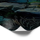 Droom Misty Mountain Landscape Glossy Poster (Hoek)