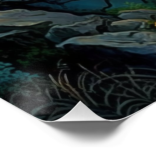 Droom Misty Mountain Landscape Glossy Poster (Hoek)