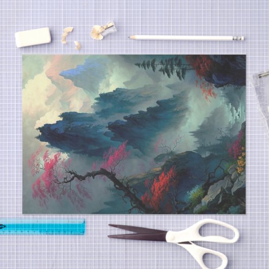 Droom Misty Mountain Landscape Tissue Paper Tissuepapier (Craft)