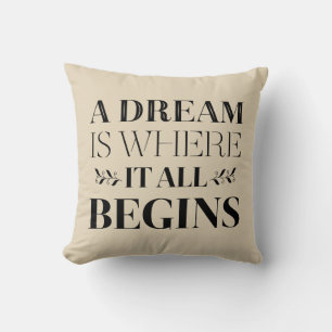 Droom Motivatie Spreuk, Succes Attitude Tan Kussen