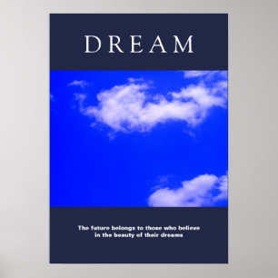 Droom Motivatie wolken, Blue Sky Attitude Poster