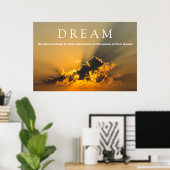 Droom Motivatie Wolken, Hemel & Gele Zonsondergang Poster (Thuiskantoor)