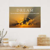 Droom Motivatie Wolken, Hemel & Gele Zonsondergang Poster (Keuken)