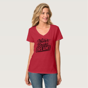 Droom nooit Klein Motiverende Vrouwelijke Typogr T-shirt
