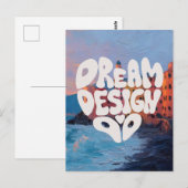 Droom Ontwerp Doe Hand Lettering Typografie voor A Briefkaart (Voorkant / Achterkant)