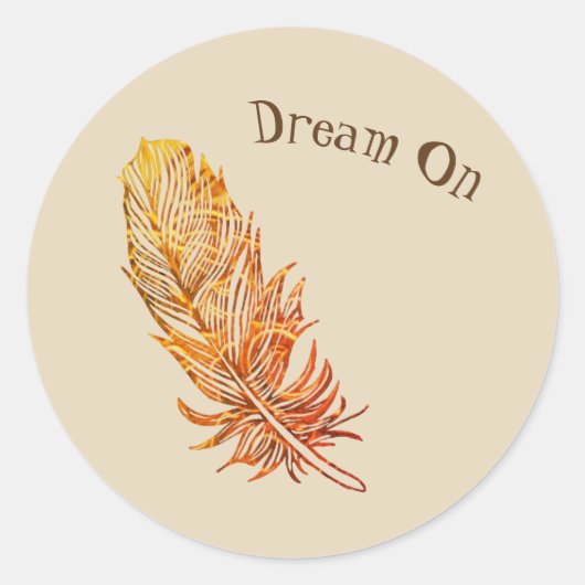 Droom op gouden veer Sticker (Voorkant)