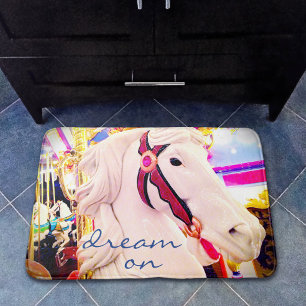 Droom op Quote Carrousel Paard Foto Bold Modern Badmat
