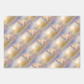 Droom Paard loopt door de weide van roze bloemen Inpakpapier Vel (Voorkant 2)