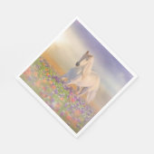 Droom Paard loopt door roze bloemenweide Servet (Hoek)