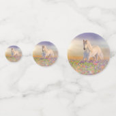 Droom Paard loopt door roze weide Confetti (Voorkanten)