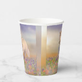 Droom Paard loopt door roze weide Papieren Bekers (Rechts)