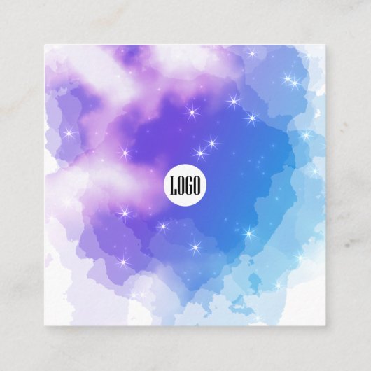 Droom pastel sky splash business bedankje vierkante visitekaartje (Achterkant)