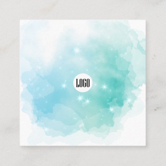 Droom pastel sky splash business bedankje vierkante visitekaartje (Achterkant)