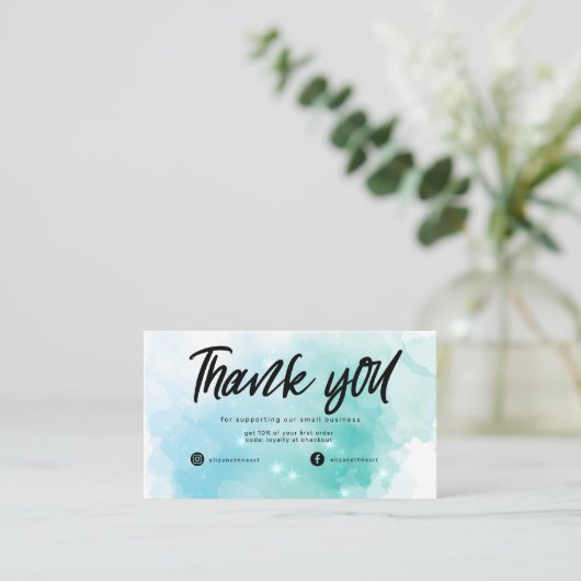 Droom pastel sky splash business bedankje visitekaartje (Staand voorkant)