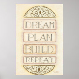 Droom Plan Bouw Herhaal Kunst aan de Muur Poster
