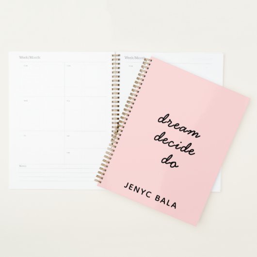 Droom Plan Do Blush Roze Ontwerp Planner (Display)