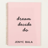 Droom Plan Do Blush Roze Ontwerp Planner (Voorkant)
