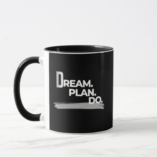 Droom Plan Do Uitvoeringsmentaliteit Mok (Links)