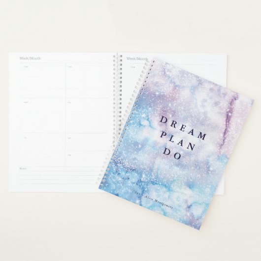 Droom, Plan, Do - Waterverf Paarse Universum Planner (Display)