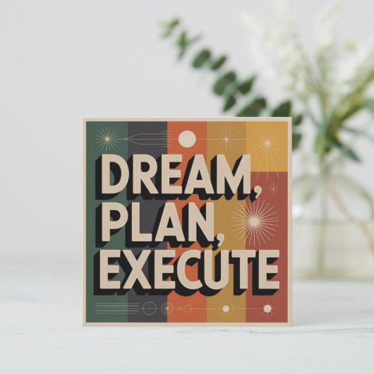 Droom, Plan, Uitvoeren Kaart (Staand voorkant)