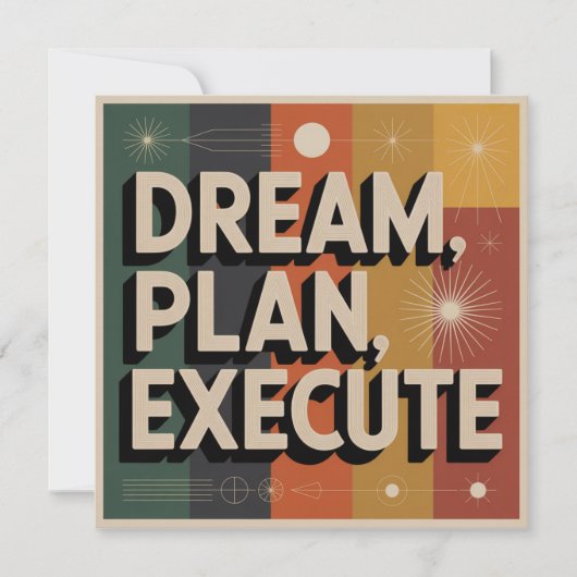Droom, Plan, Uitvoeren Kaart (Voorkant)