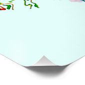 "Droom" Rood Blauw Groen Bourgondië Mandala op Aqu Perfect Poster (Hoek)