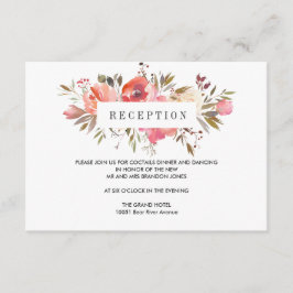 Droom Roze |  Bloemige Bruiloft  Ontvangst Enclosu Informatiekaartje