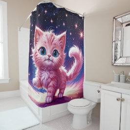 Droom roze kitten huisdier kinderkamer uniek ontwe douchegordijn