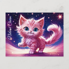 Droom roze kitten huisdieren kwekerij uniek ontwer briefkaart