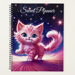 Droom roze kitten huisdieren kwekerij uniek ontwer planner