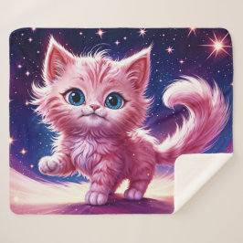 Droom roze kitten huisdieren kwekerij uniek ontwer sherpa deken