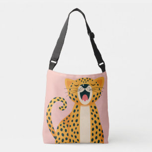 Droom Safari Dier Geeuwende Jachtluipaard Cartoon Crossbody Tas