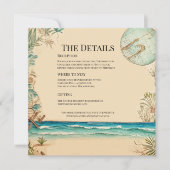 Droom Strand Bruiloft Details Kaart (Voorkant)