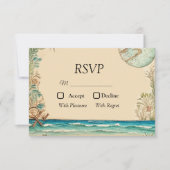 Droom strand gethematiseerde bruiloft RSVP kaartje (Voorkant)