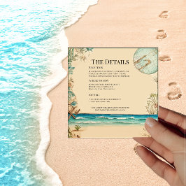 Droom Strand Thema Trouwkaart Details Kaart
