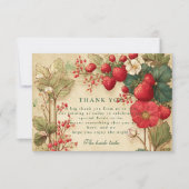 Droom Strawberry Botanicals Bruiloftsfeest Bedankkaart (Voorkant)