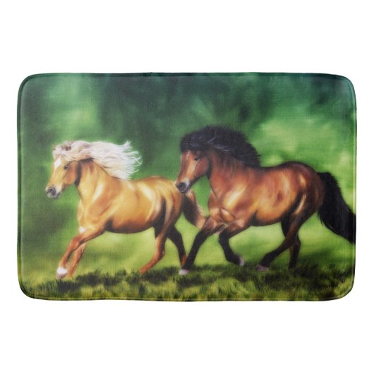 Droom Team IJslandse Paarden lopen Badmat (Voorkant)