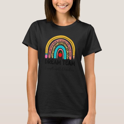 Droom Team Uitzonderlijk Onderwijs Regenboog Potlo T-shirt (Voorkant)