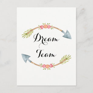 Droom Team Waterverf Tribale Pijl Briefkaart