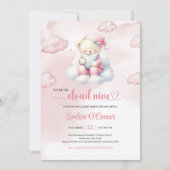 Droom Teddybeer Baby Shower Uitnodiging Cloud 9 (Voorkant)
