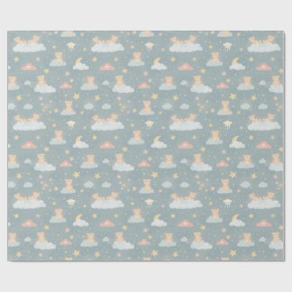 Droom Teddybeer op Wolken Nacht Cadeaupapier