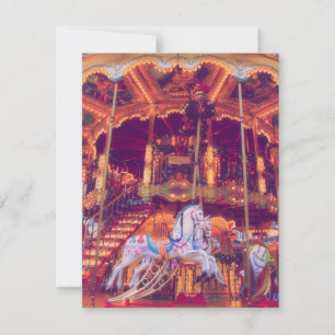 droom uit de kindertijd - oud paardendraaimolen feestdagenkaart