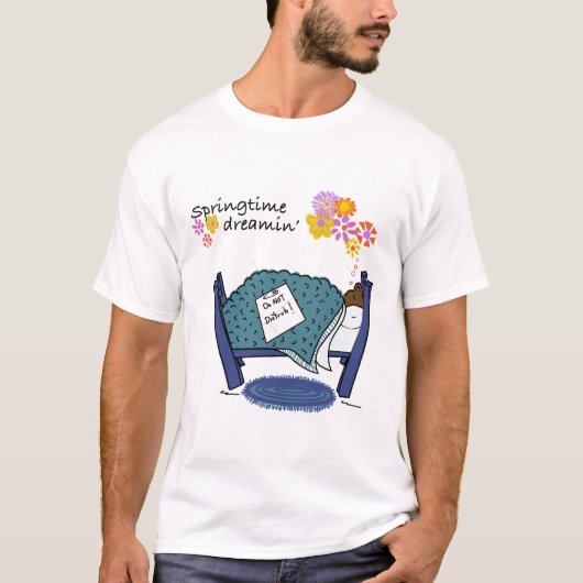 Droom van de lente" Dag van de marmot T-shirt (Voorkant)