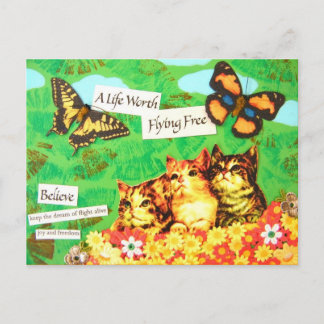 droom van de vlucht - Vintage Briefkaart