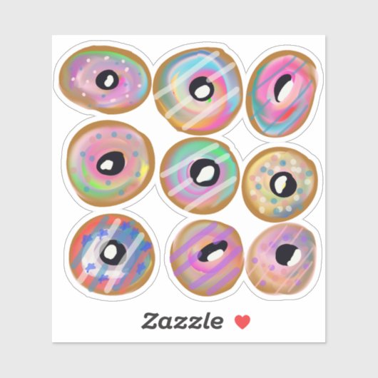 Droom van een doughnutliefhebber sticker (Vel)
