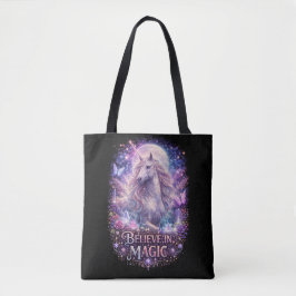 Droom van een eenhoorn in het maanlicht tote bag