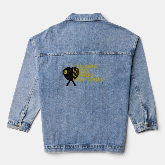 Droom van een pickleball-liefhebber, grappige gele denim jacket (Achterkant)