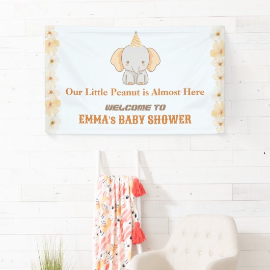 Droom van Kleine Pinda – Olifant Baby Shower Spandoek (Insitu)